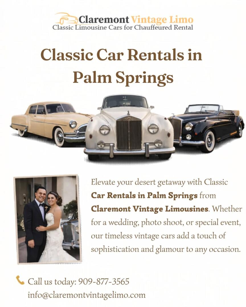 Classic Car Rentals in Palm Springs for Elegant and Memorable Events